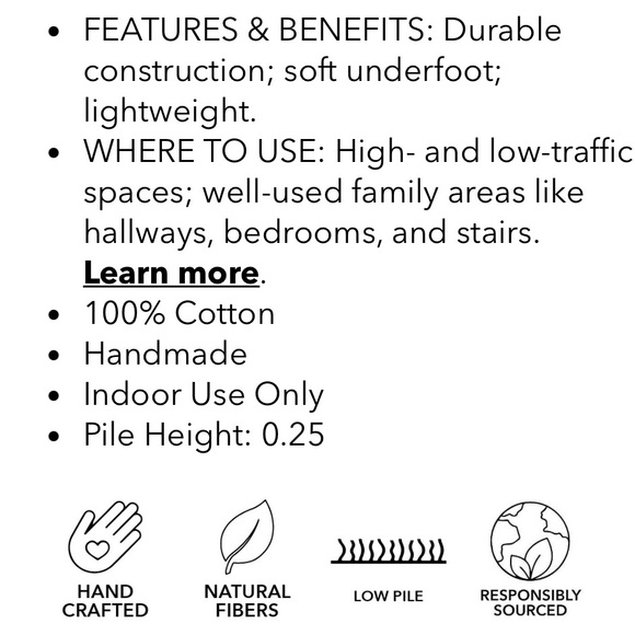 New!   Dash and Albert Cotton Rug.   Size 2’x3’ - Picture 3 of 3